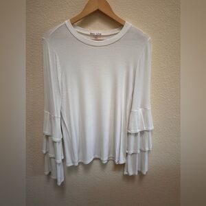 Nordstrom BP White Ruffle Sleeve Top Size M